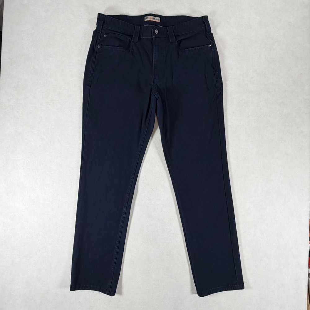5.11 Tactical Mens Jeans Navy Blue Defender-Flex Slim Casual Pants Size 34x32